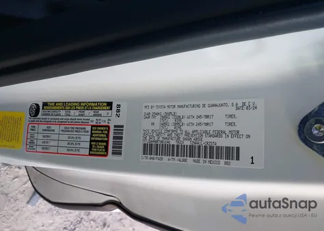 2024 Toyota Tacoma Sr 2Wd из США, поврежденный, VIN 3TYJDAHN0RT001646